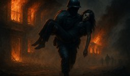 Семейлік әскери қызметші өрттің ішінен бір әйелді алып шықты